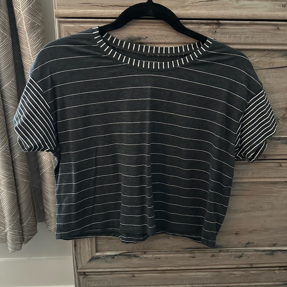 Lululemon Striped Cropped Tee